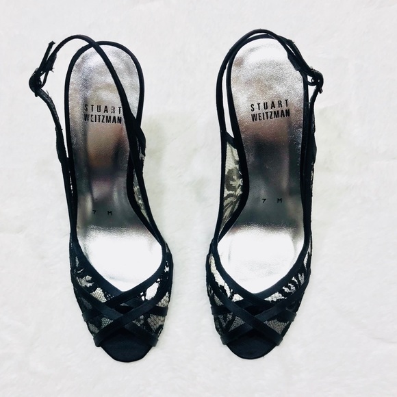 Stuart weitzman black lace heels - Picture 3 of 8